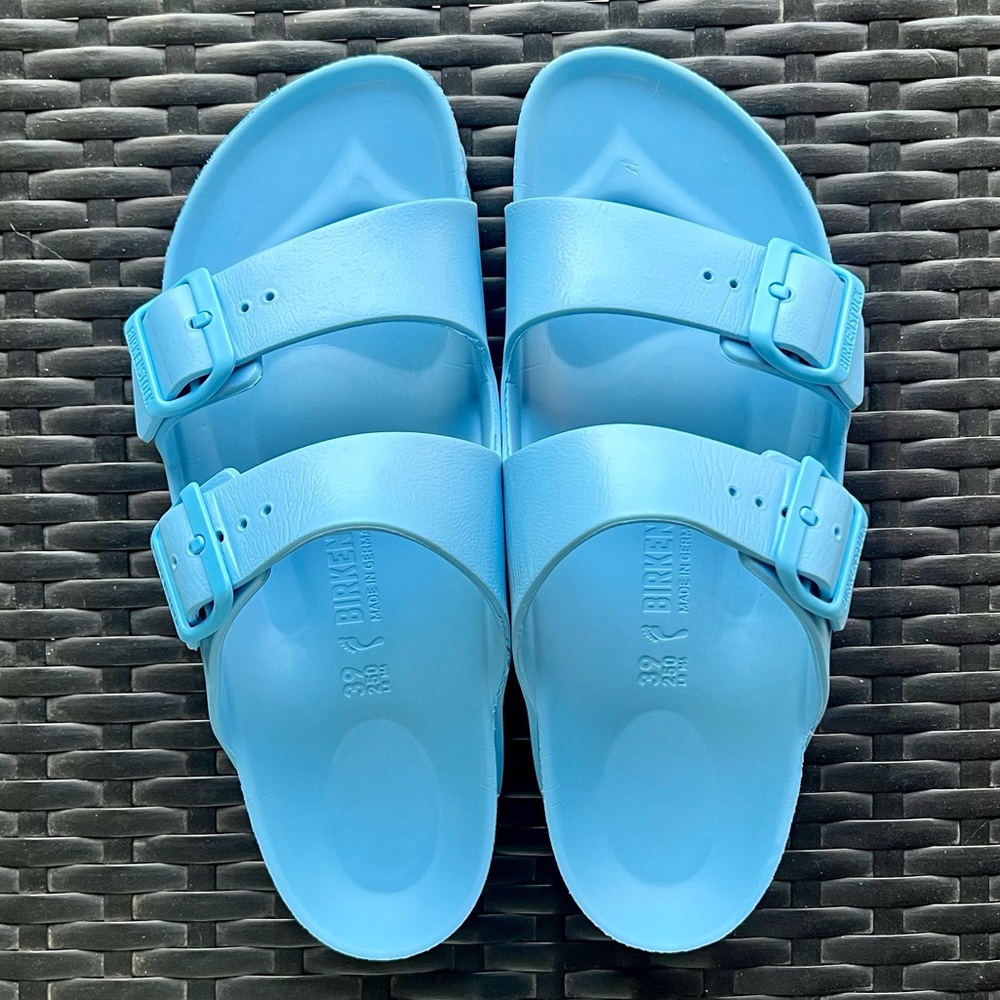 Birkenstock Light Blue Waterproof EVA Sandals Sz 39 W8 M6 Medium Narrow Width